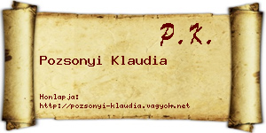 Pozsonyi Klaudia névjegykártya